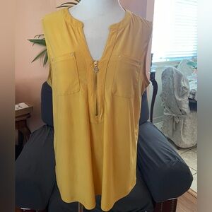 Ann Klein yellow Blouse Large